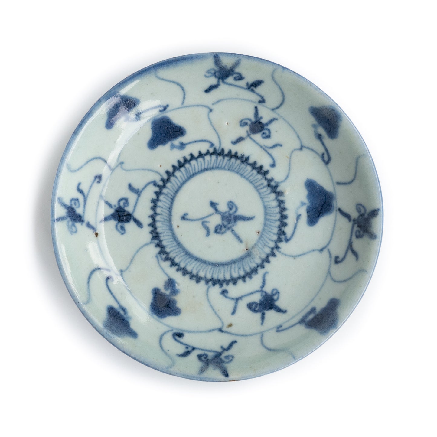 14.5cm Qing Dynasty Lingzhi Plate/Teaboat