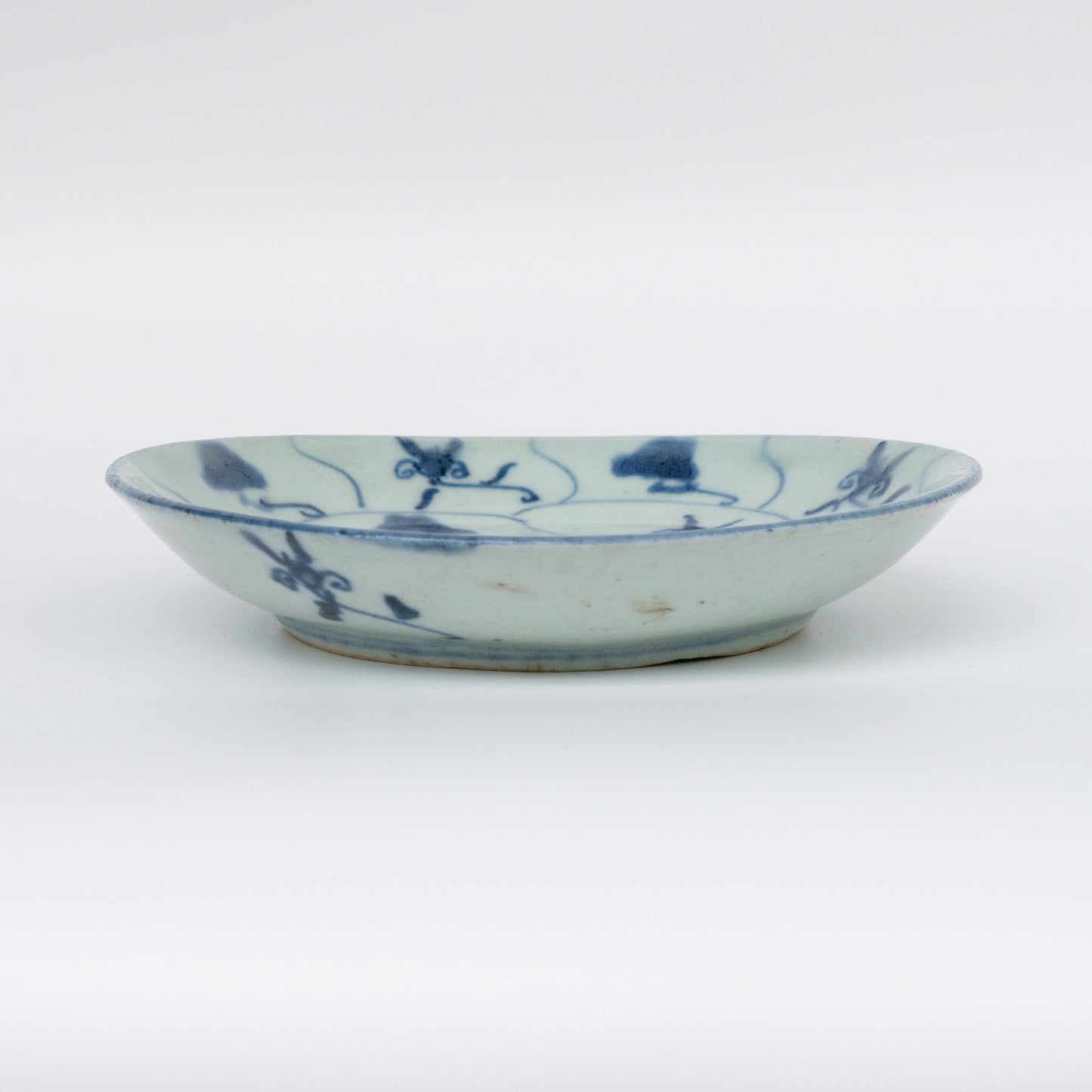 14.5cm Qing Dynasty Lingzhi Plate/Teaboat