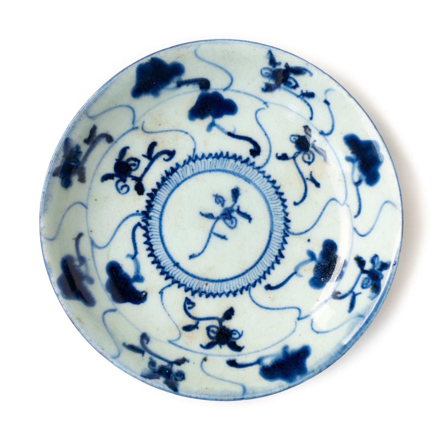 14.8 cm Qing Dynasty Lingzhi Plate/Teaboat