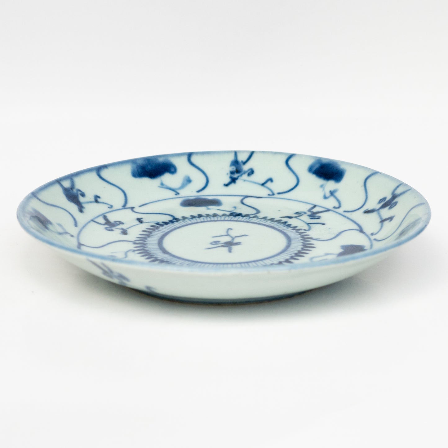 18.1cm Qing Dynasty Lingzhi Plate/Teaboat
