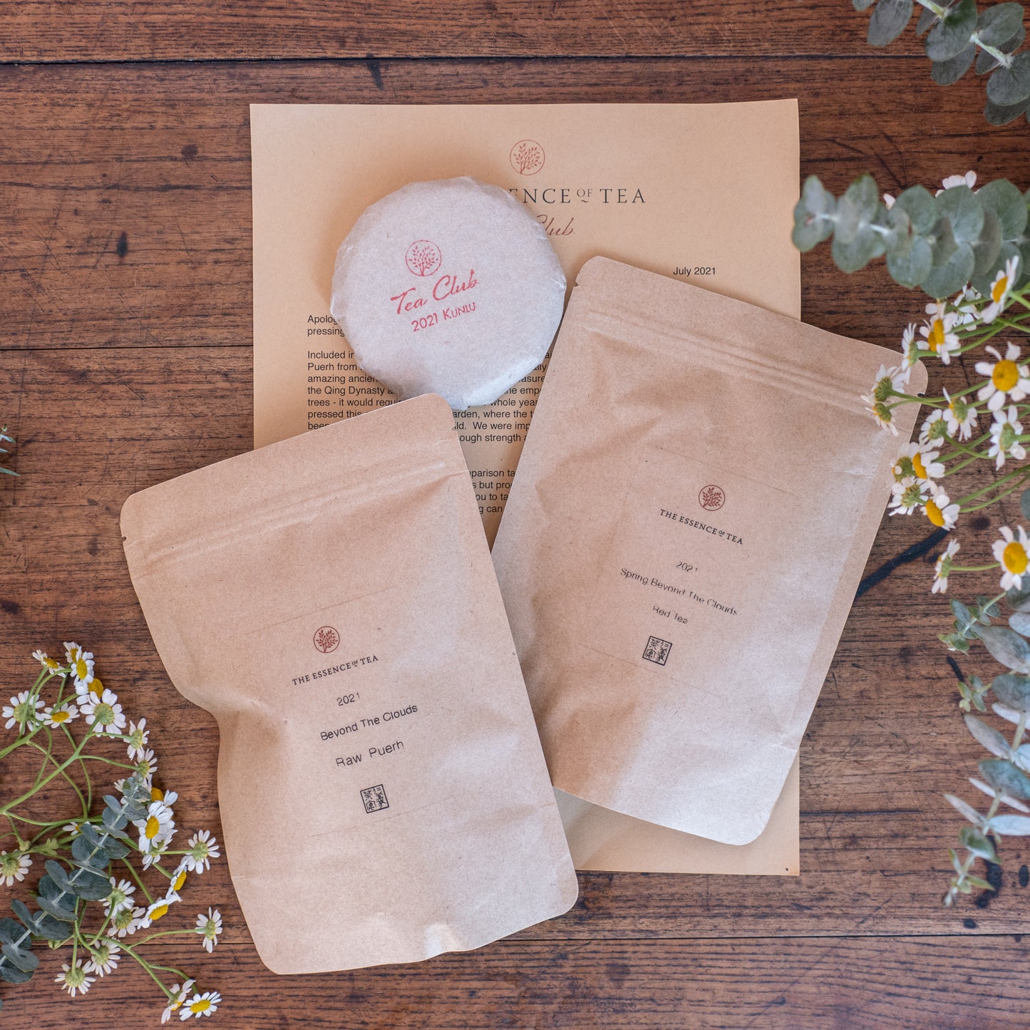 2021/7 July Teaclub Parcel - Kunlu Puerh Cake & Beyond the Clouds tasting