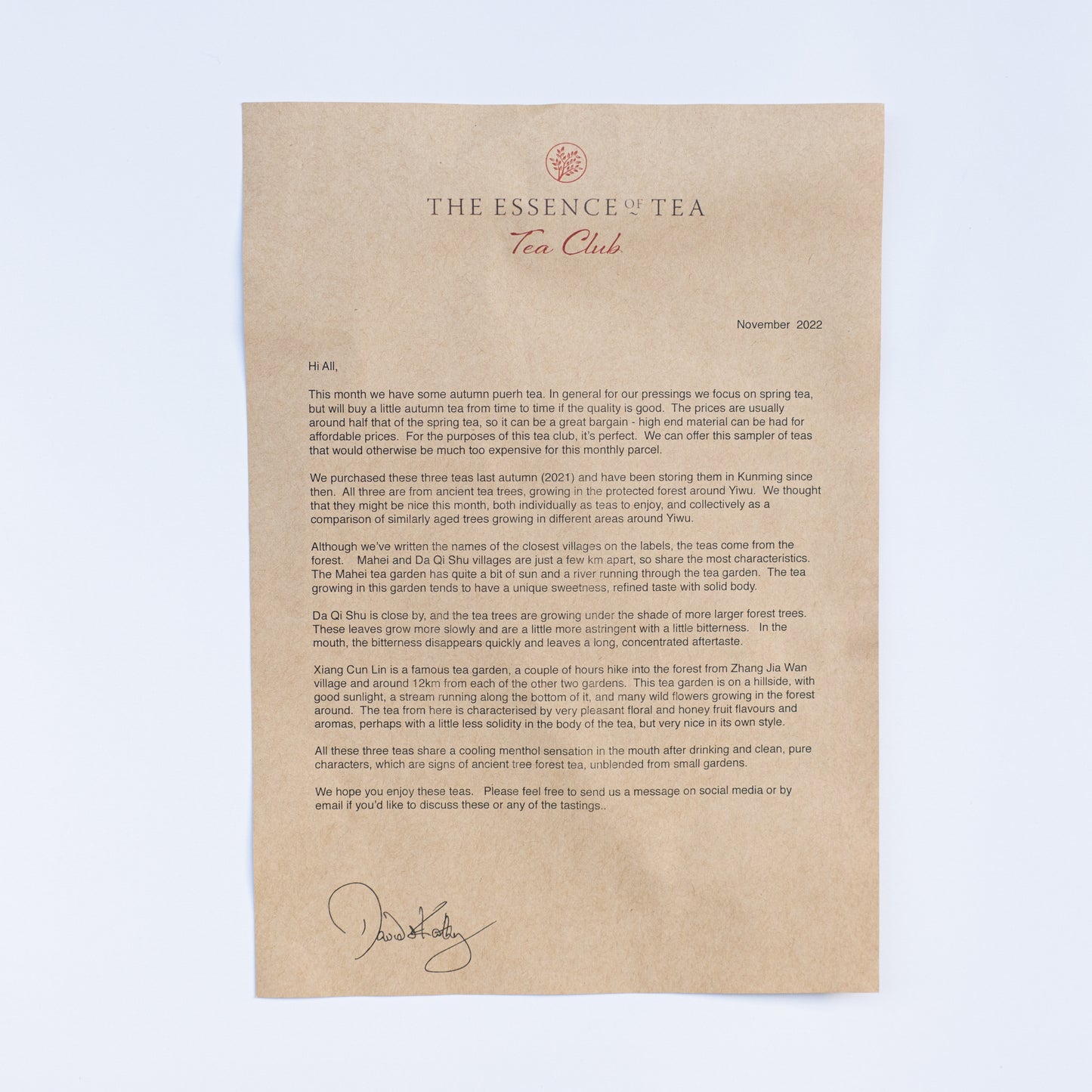 2022/11 November Teaclub Parcel - Guoyoulin Tasting