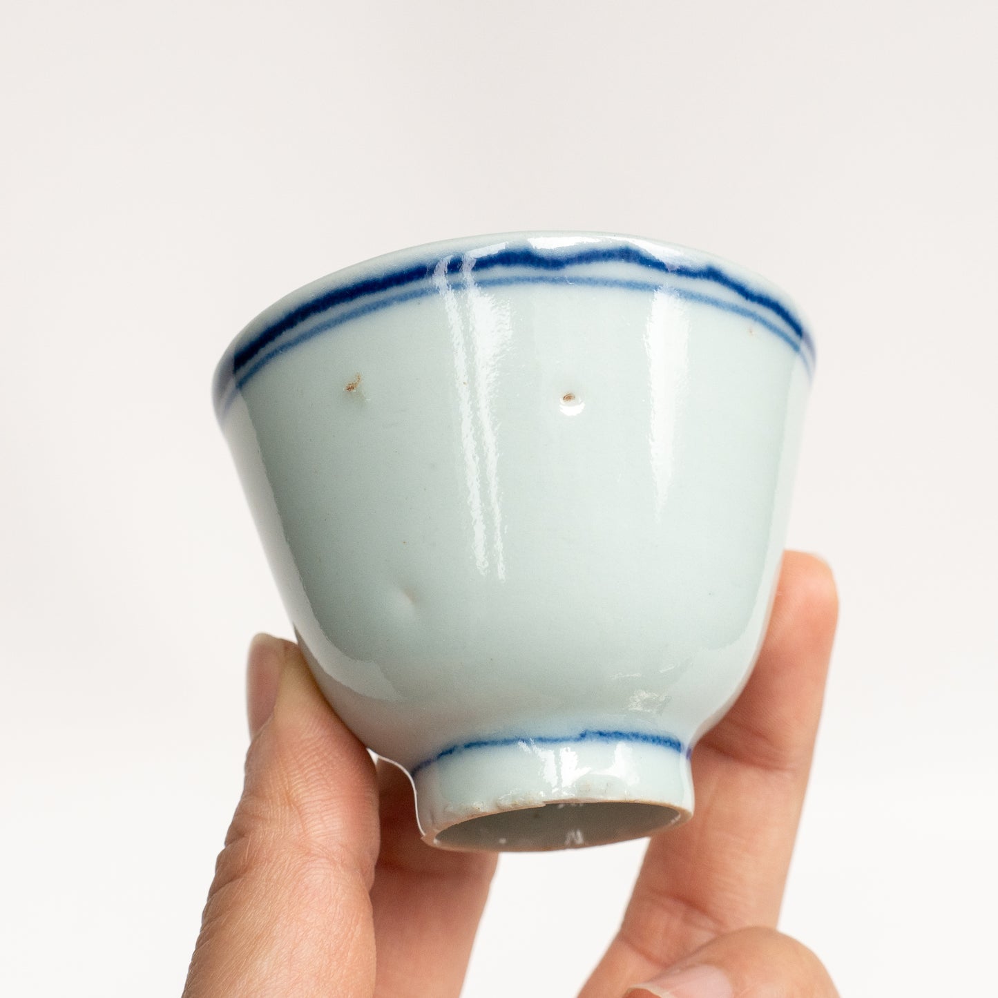 80-90ml Late Qing Dynasty Large Blue Line Cup