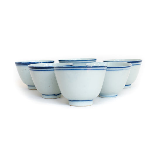 100ml Late Qing Dynasty Large Blue Line Cup A