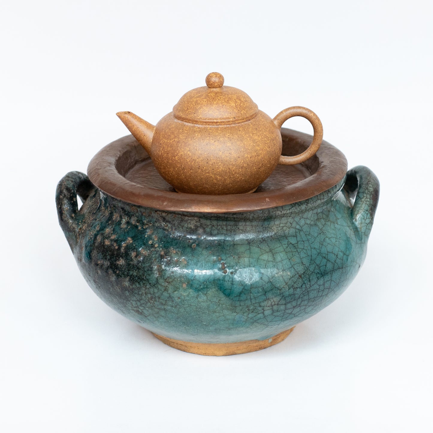 15cm Antique Huaning Handmade Tea Tray
