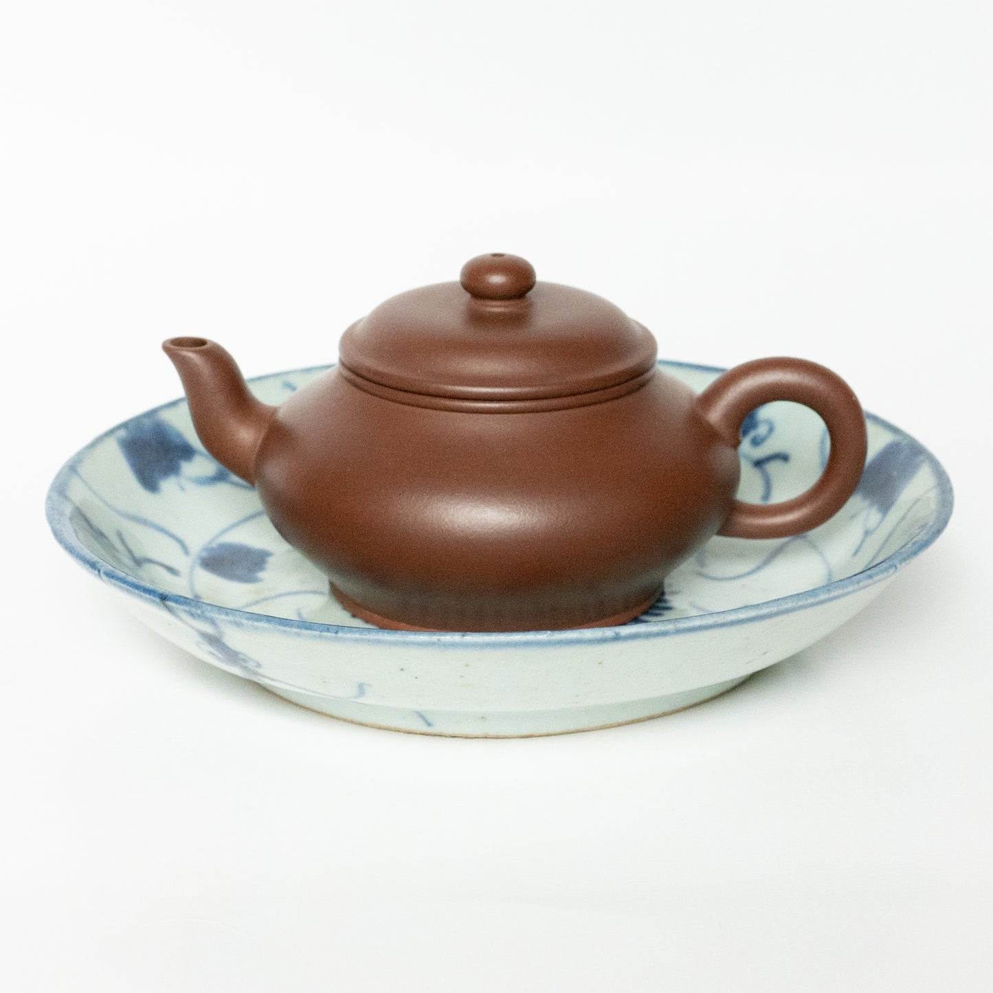 17.5cm Qing Dynasty Lingzhi Plate/Teaboat
