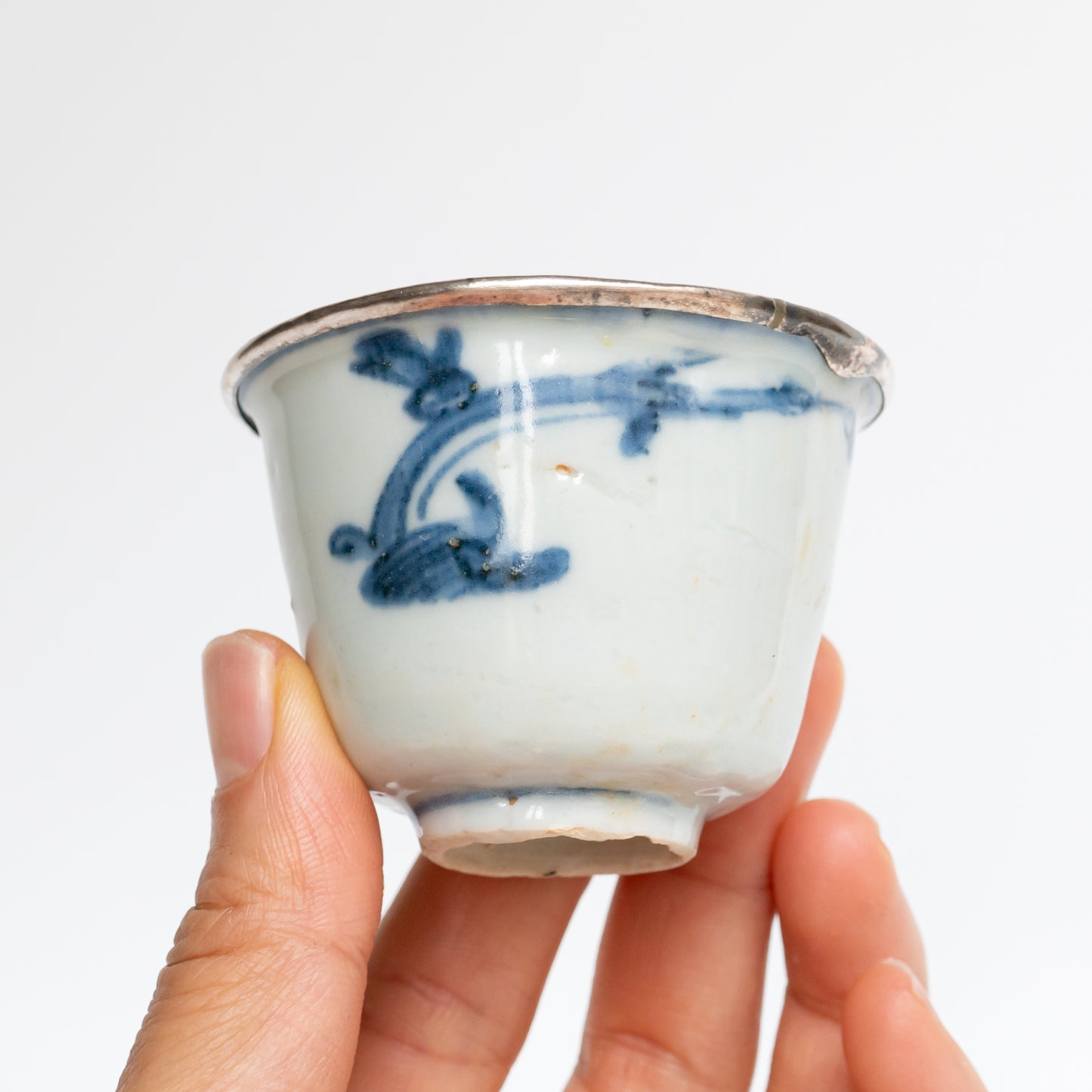 50ml Ming Dynasty Dragon Teacup (Silver repair)