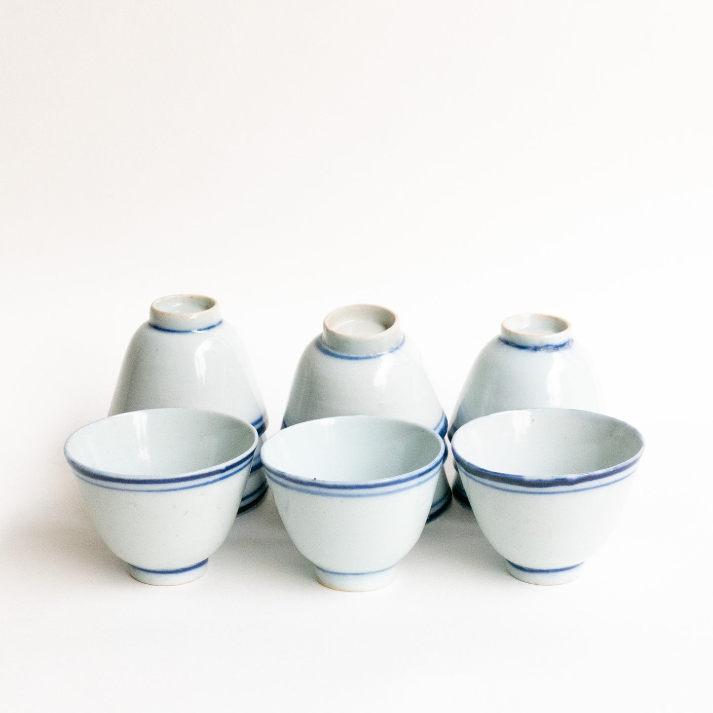 Antique Blue Line cups (80ml-140ml)