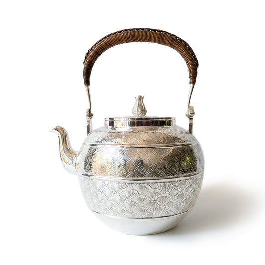 1.2L .999 Silver Kettle (Carved)