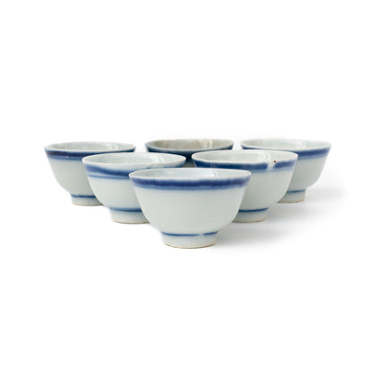 15-20ml Late Qing Dynasty Blue Line Cup