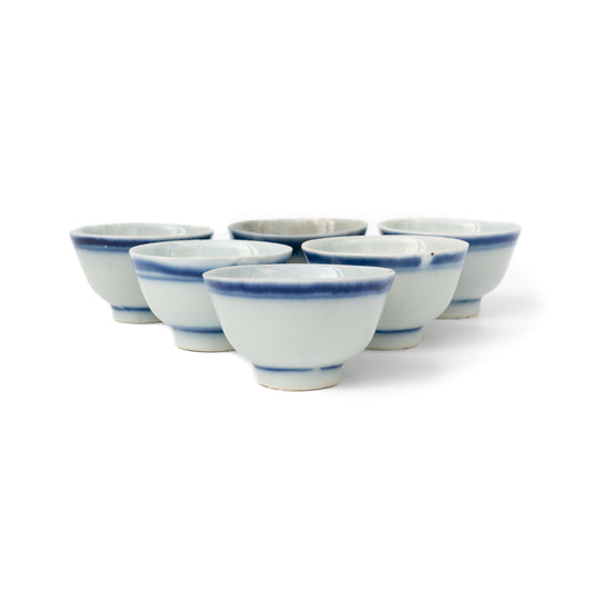 15-20ml Late Qing Dynasty Blue Line Cup