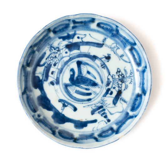 13.6cm Qing Dynasty Bird Plate V
