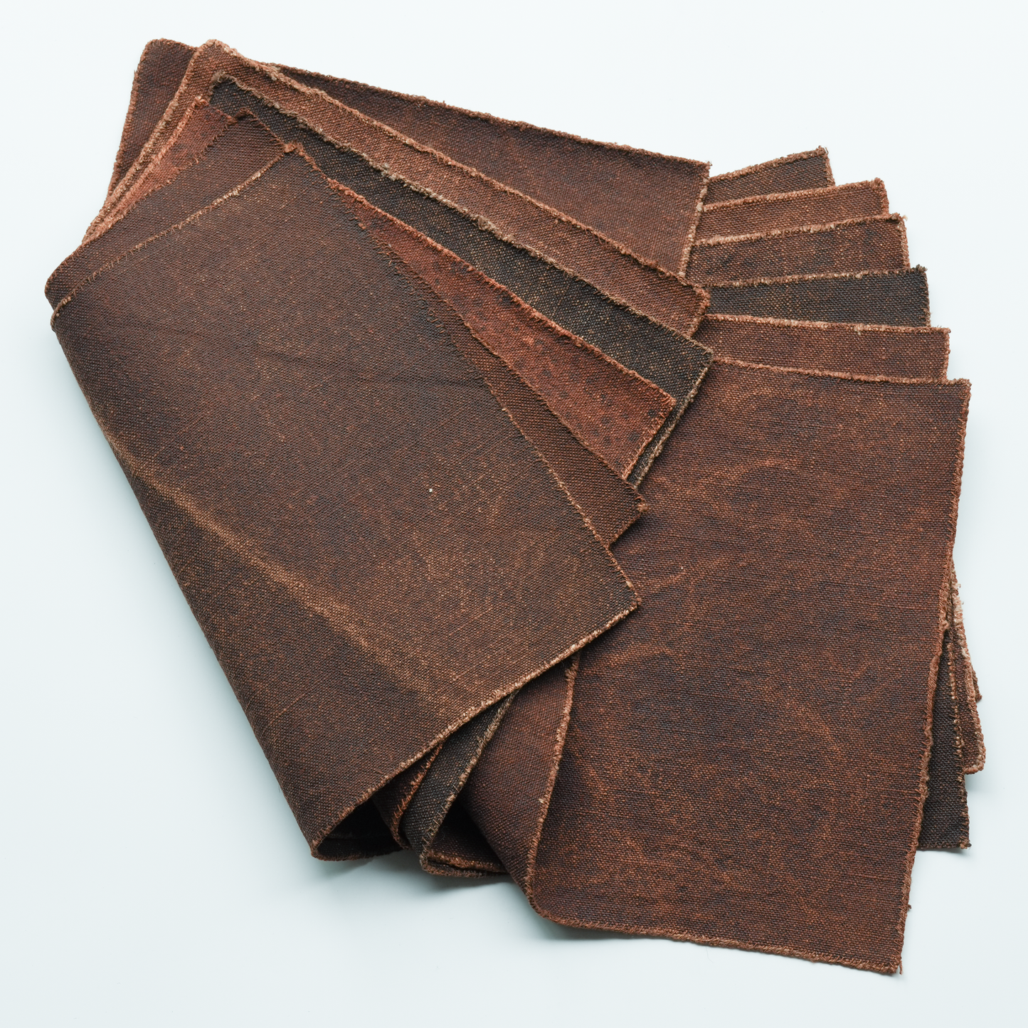 Hand-stitched Persimmon Dyed Tea Mat (Large)