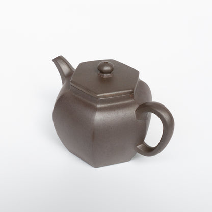 130ml Wood Fired Fang Xia - Da Hongni Hexagonal Yixing Teapot