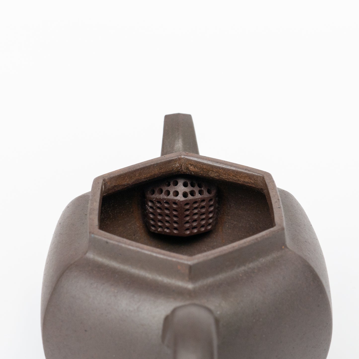 130ml Wood Fired Fang Xia - Da Hongni Hexagonal Yixing Teapot