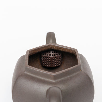 130ml Wood Fired Fang Xia - Da Hongni Hexagonal Yixing Teapot