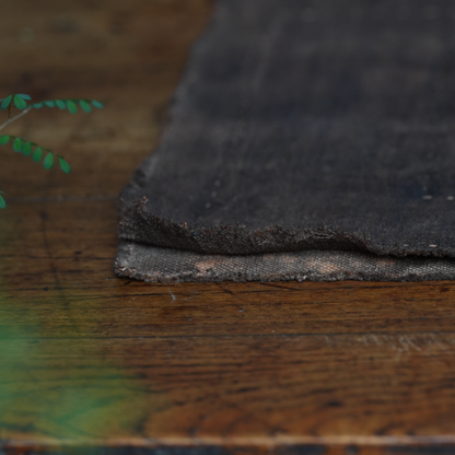 Hand-stitched Persimmon Dyed Tea Mat (Concentric Rectangle Stiching)