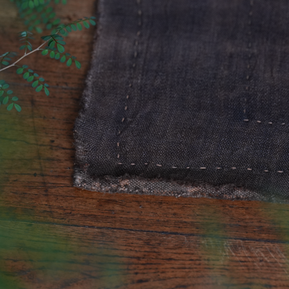 Hand-stitched Persimmon Dyed Tea Mat (Concentric Rectangle Stiching)