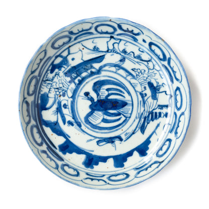 17.1cm Qing Dynasty Bird Plate