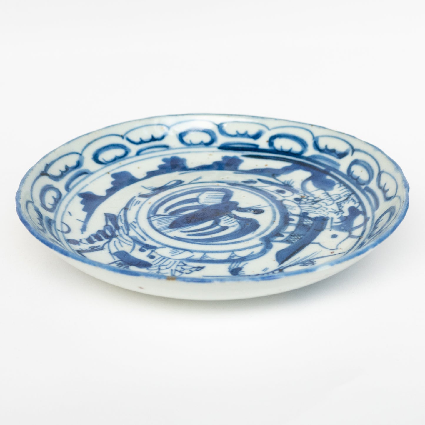 17.1cm Qing Dynasty Bird Plate