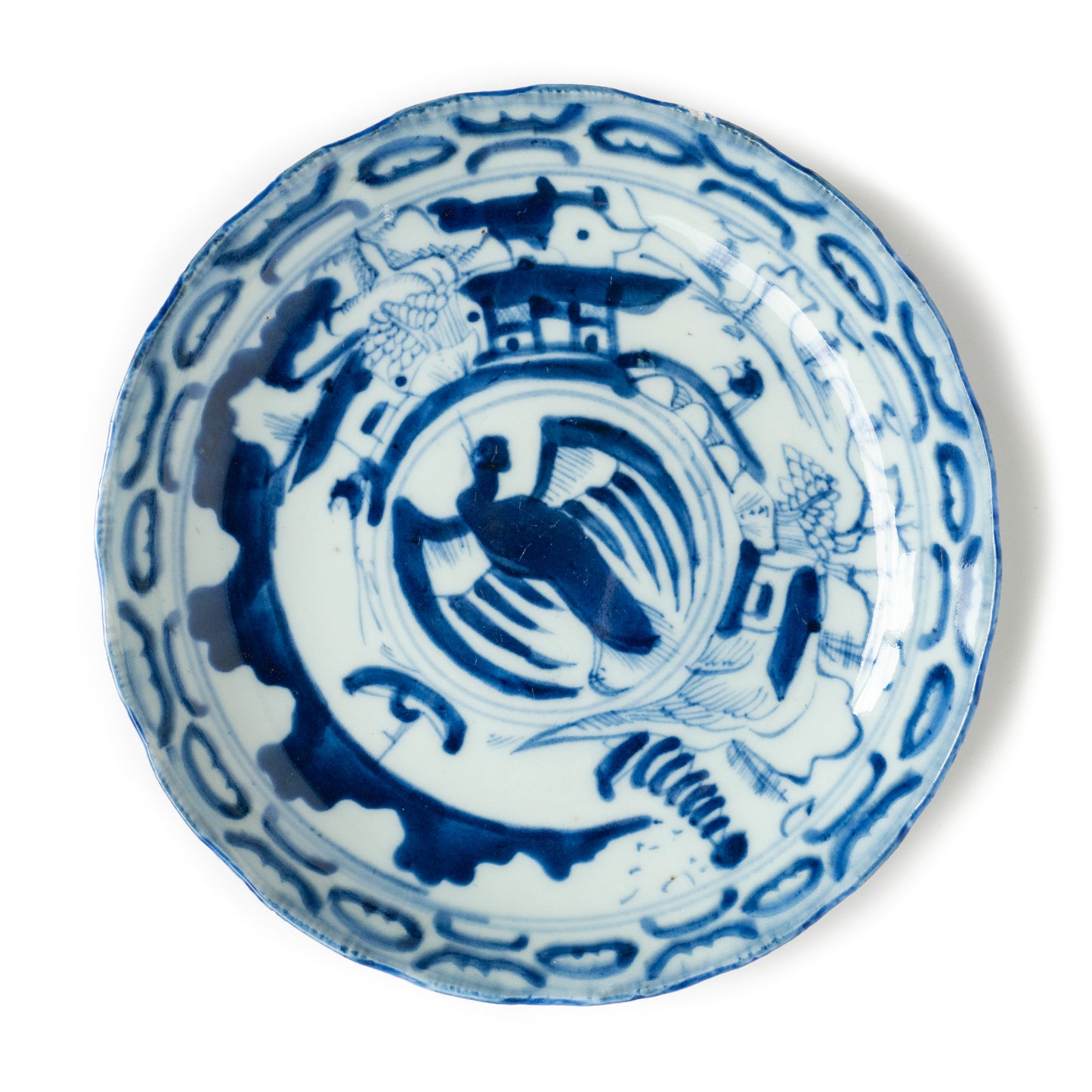 16.8cm Qing Dynasty Bird Plate