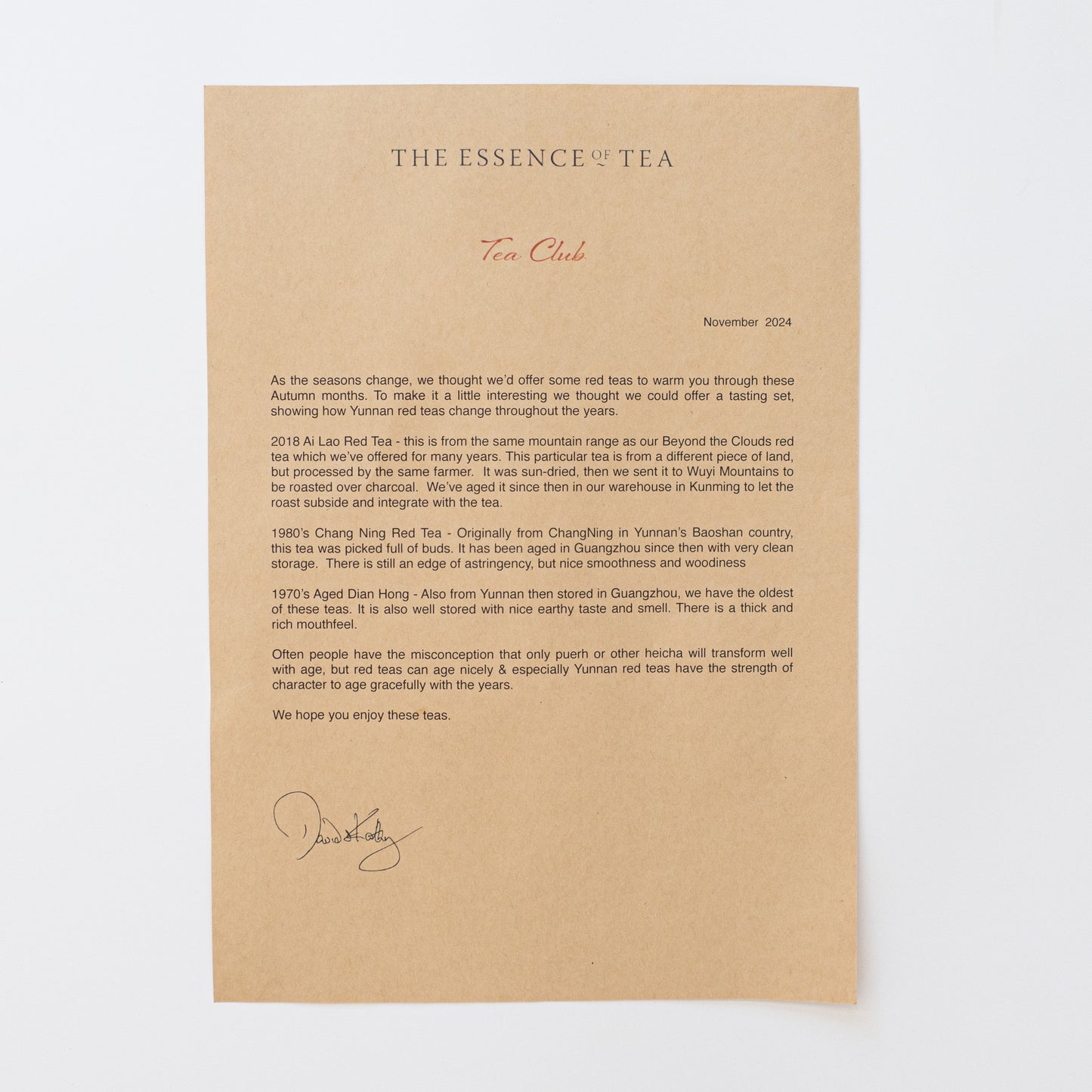 2024/11 November Teaclub Parcel - Aged Hongcha