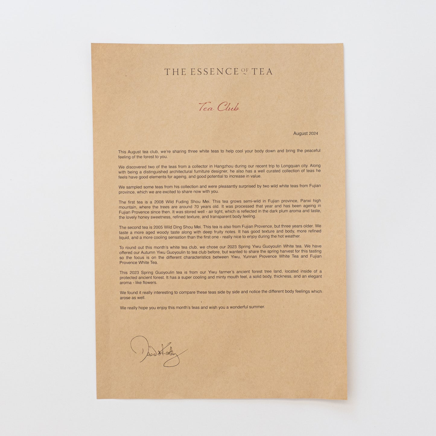 2024/08 August Teaclub Parcel - White Tea