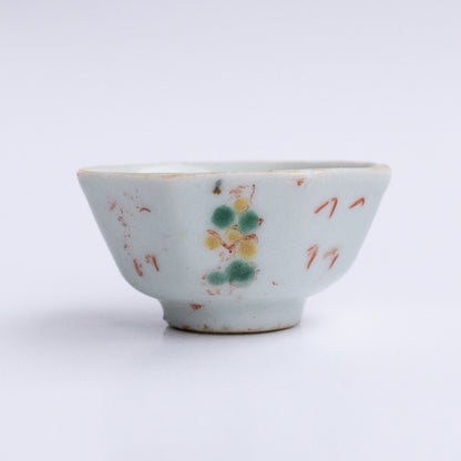 25-35ml Qing Dynasty Hexagonal Color Painted Cup