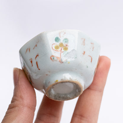 25-35ml Qing Dynasty Hexagonal Color Painted Cup