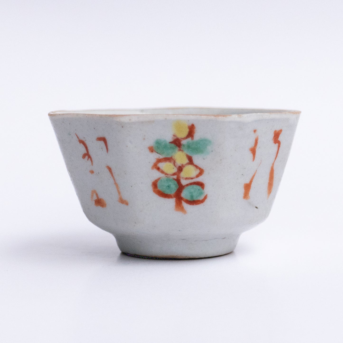 25-35ml Qing Dynasty Hexagonal Color Painted Cup