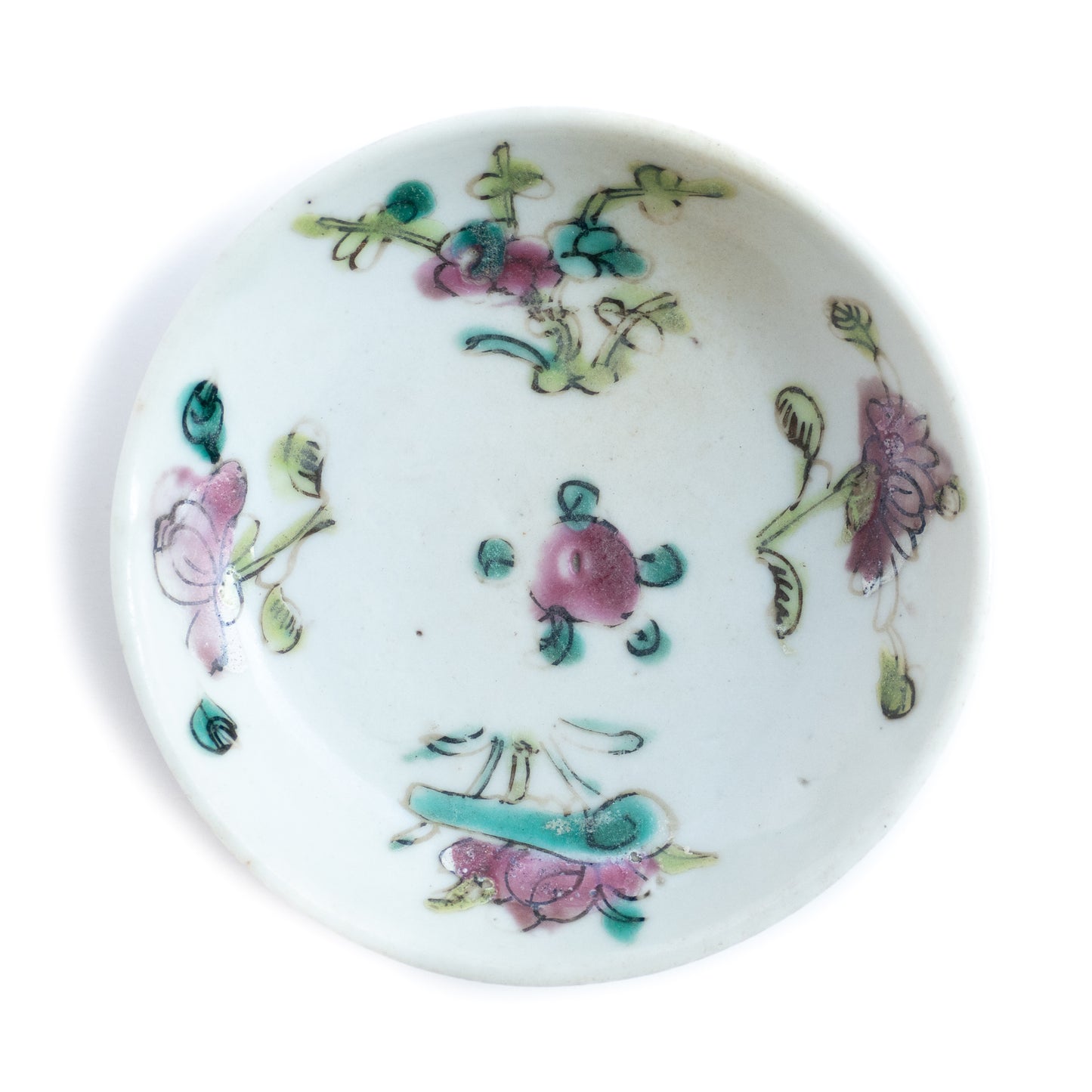 7.8cm Qing Dynasty Flowers Cup Saucer