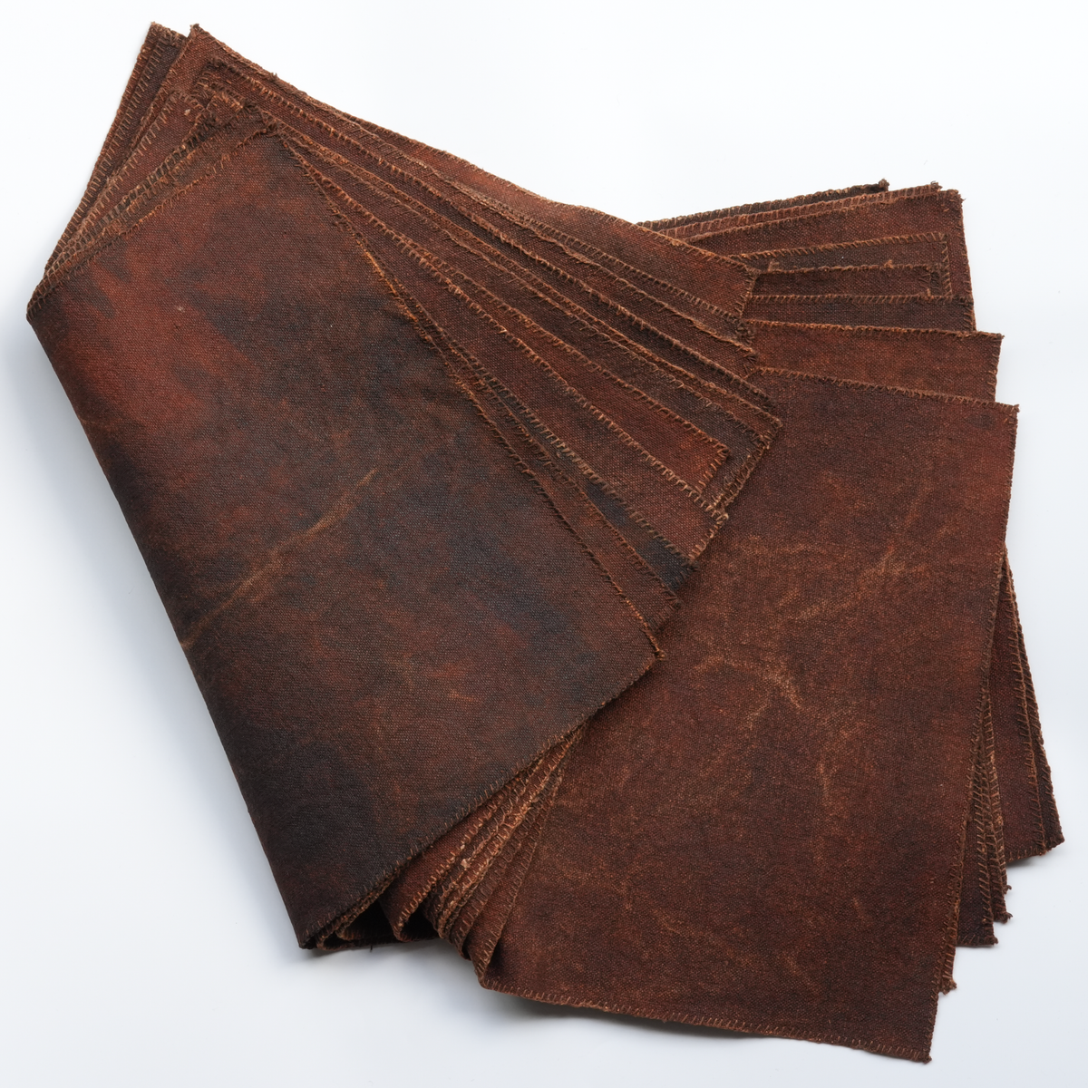 Hand-stitched Persimmon Dyed Tea Mat (Large)