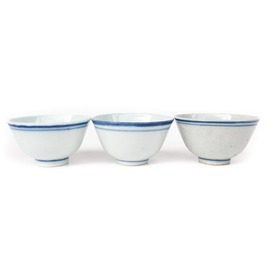 40-50ml Late Qing Dynasty Large Blue Line Cup