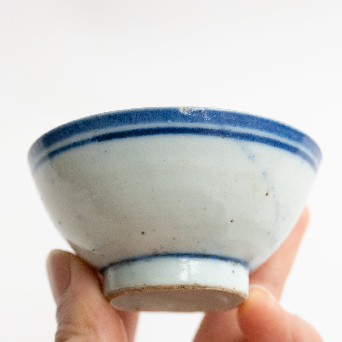 45ml Late Qing Dynasty Large Blue Line Cup