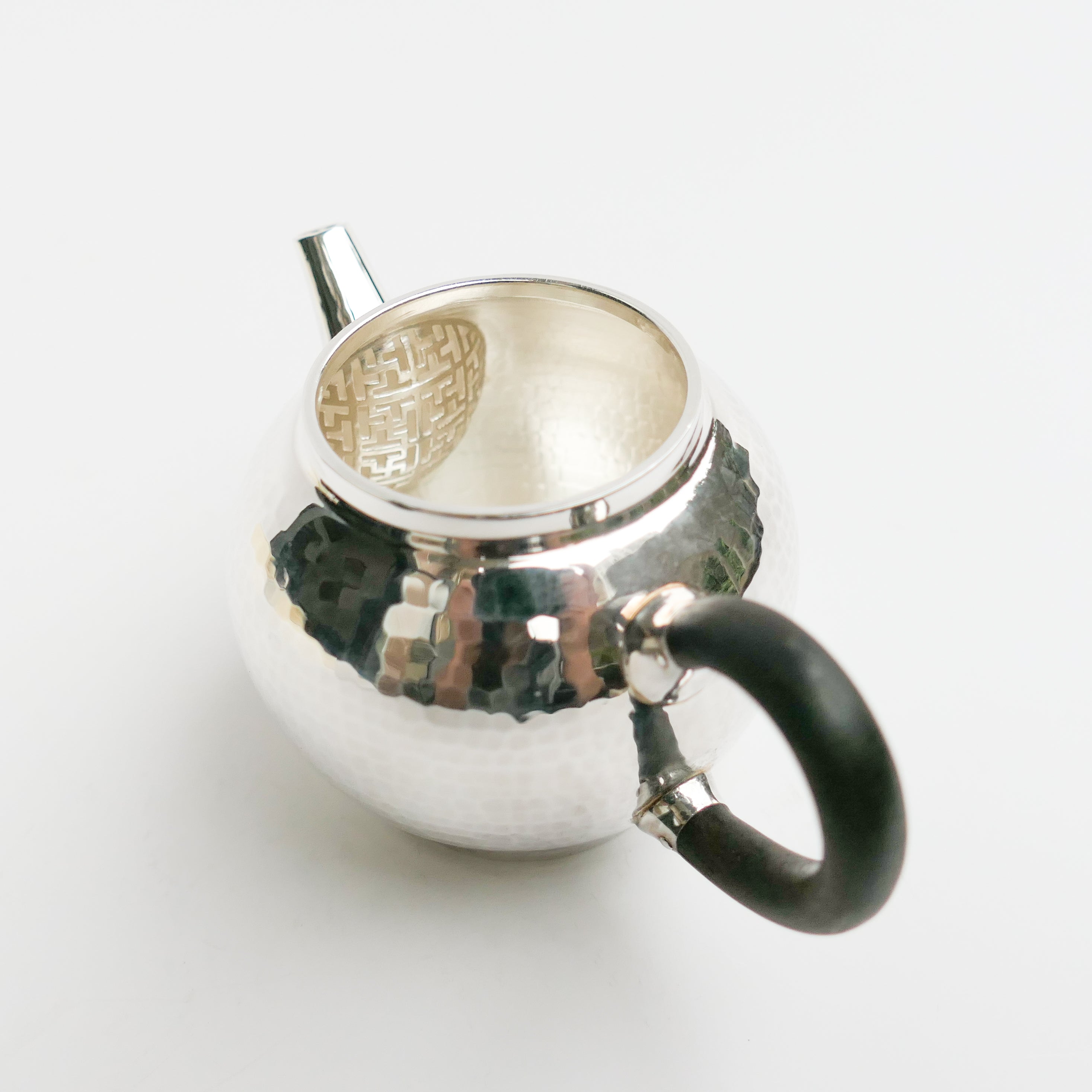 105ml Julunzhu .995 Silver Teapot - black handle