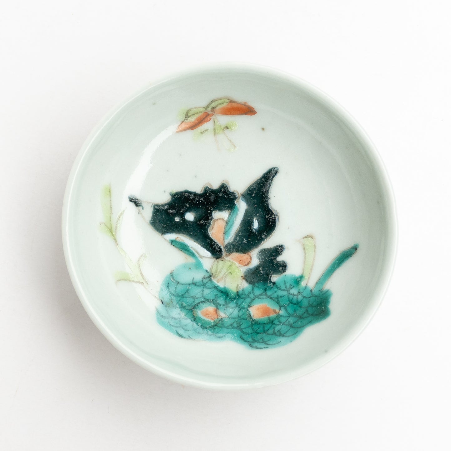 7.5-8.3cm Qing Dynasty Butterfly Cup Saucer