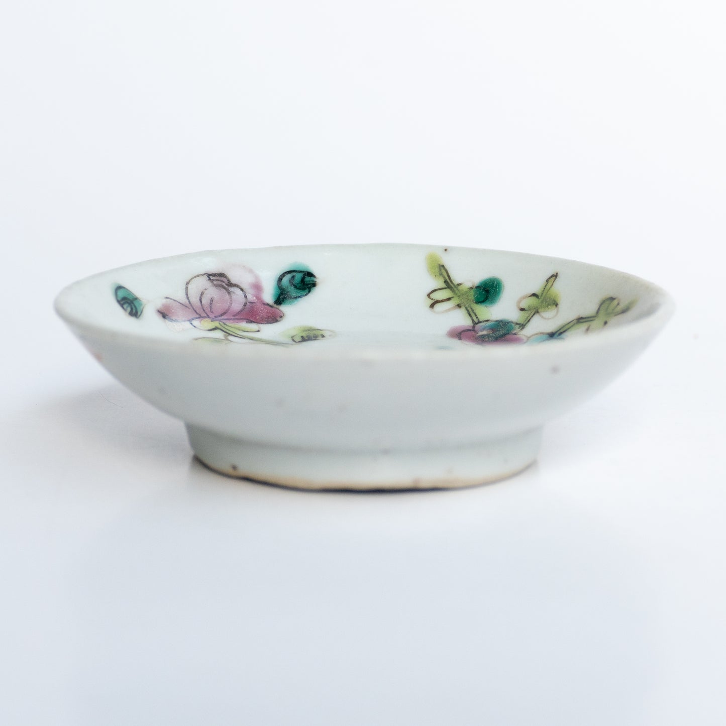 7.8cm Qing Dynasty Flowers Cup Saucer