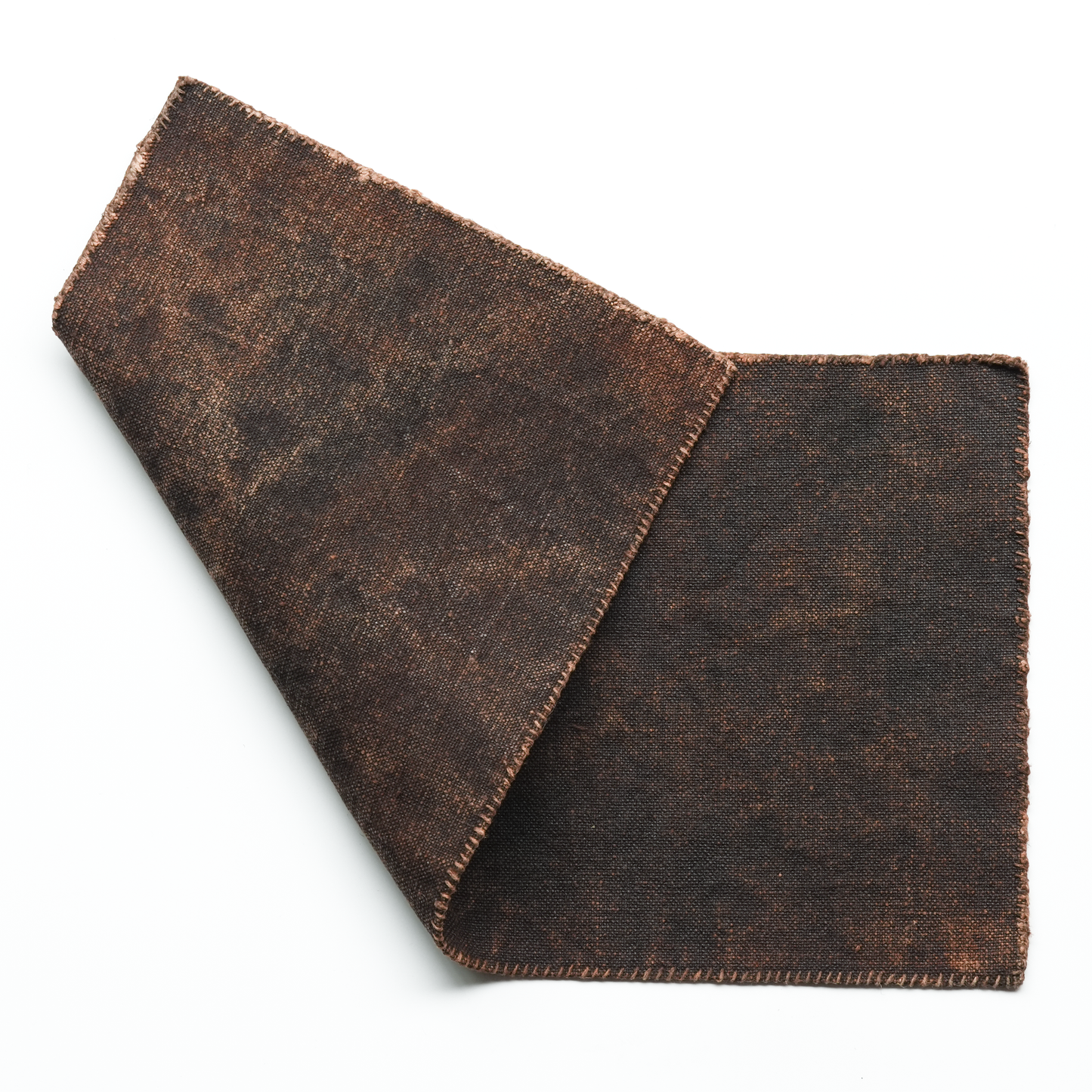 Hand-stitched Persimmon Dyed Tea Mat (Small)