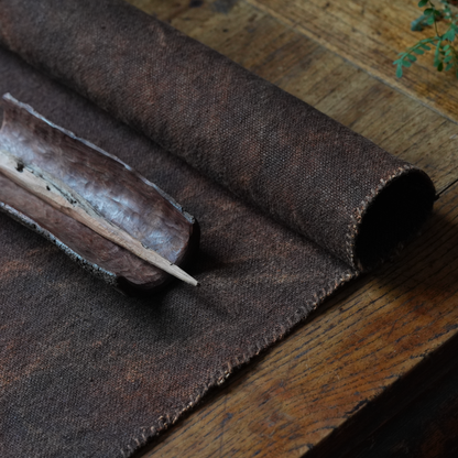 Hand-stitched Persimmon Dyed Tea Mat (Large)