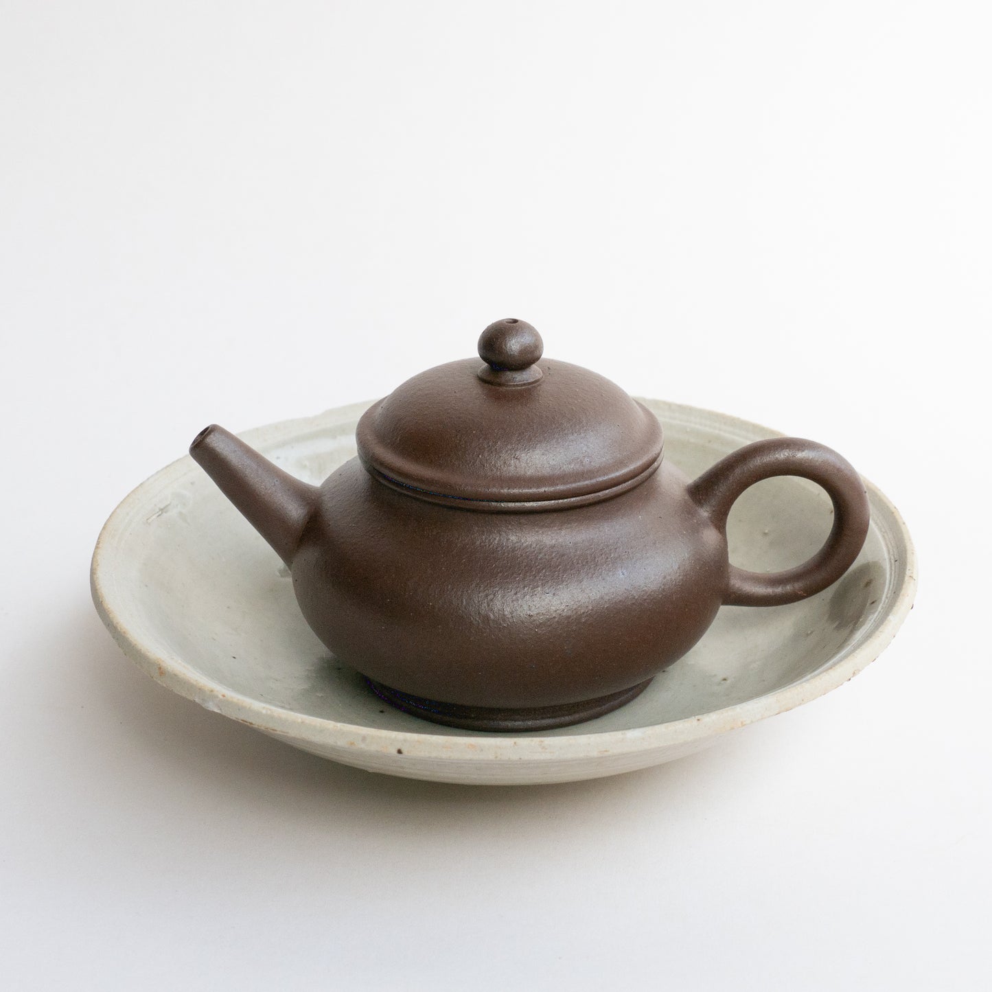 90ml Fang Xia - Wood Fired ZiNi Flat Shui Ping Yixing Teapot