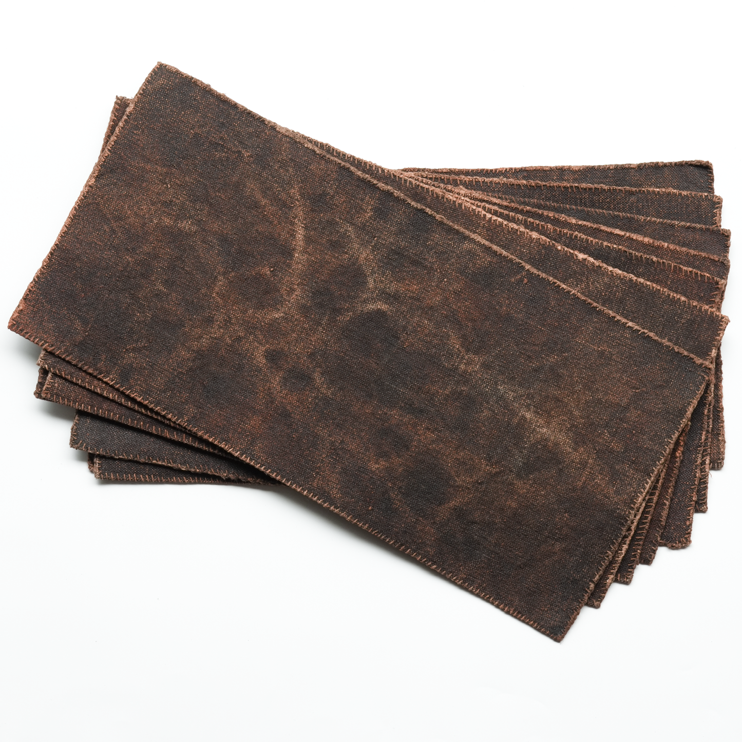 Hand-stitched Persimmon Dyed Tea Mat (Small)