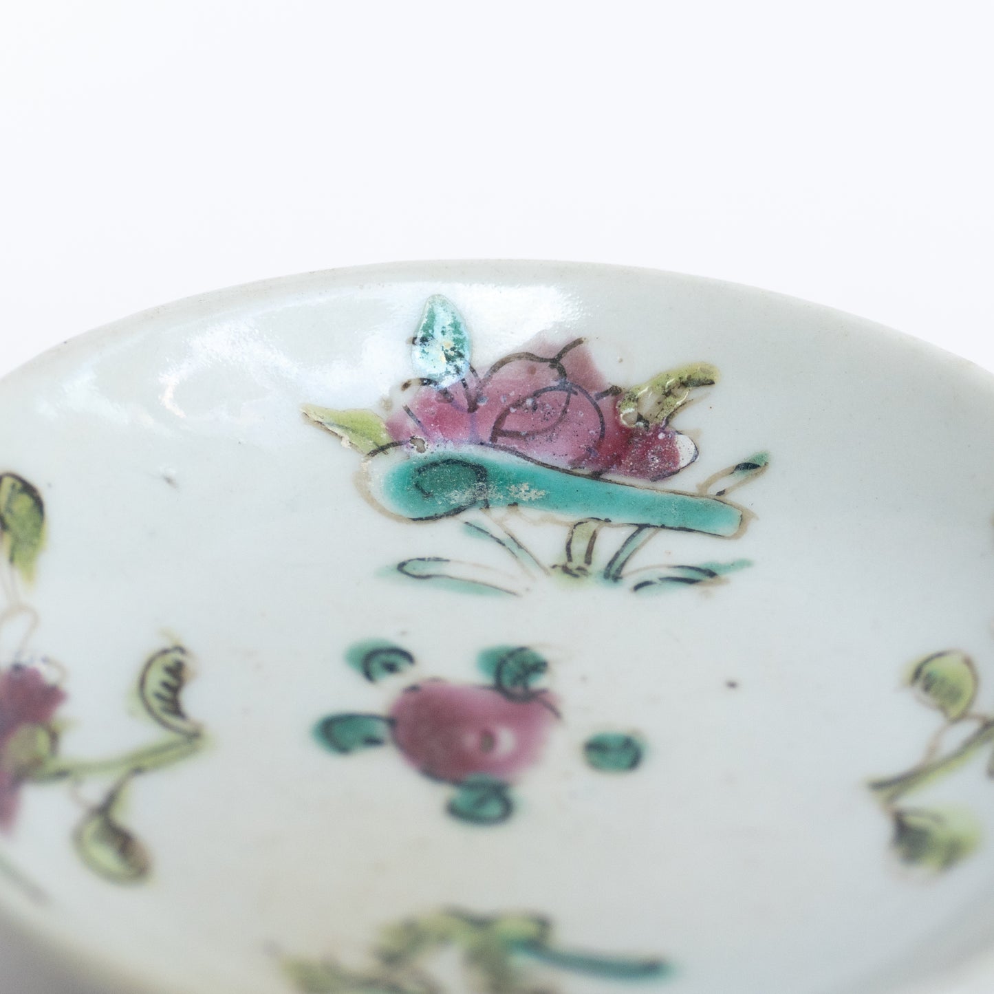 7.8cm Qing Dynasty Flowers Cup Saucer