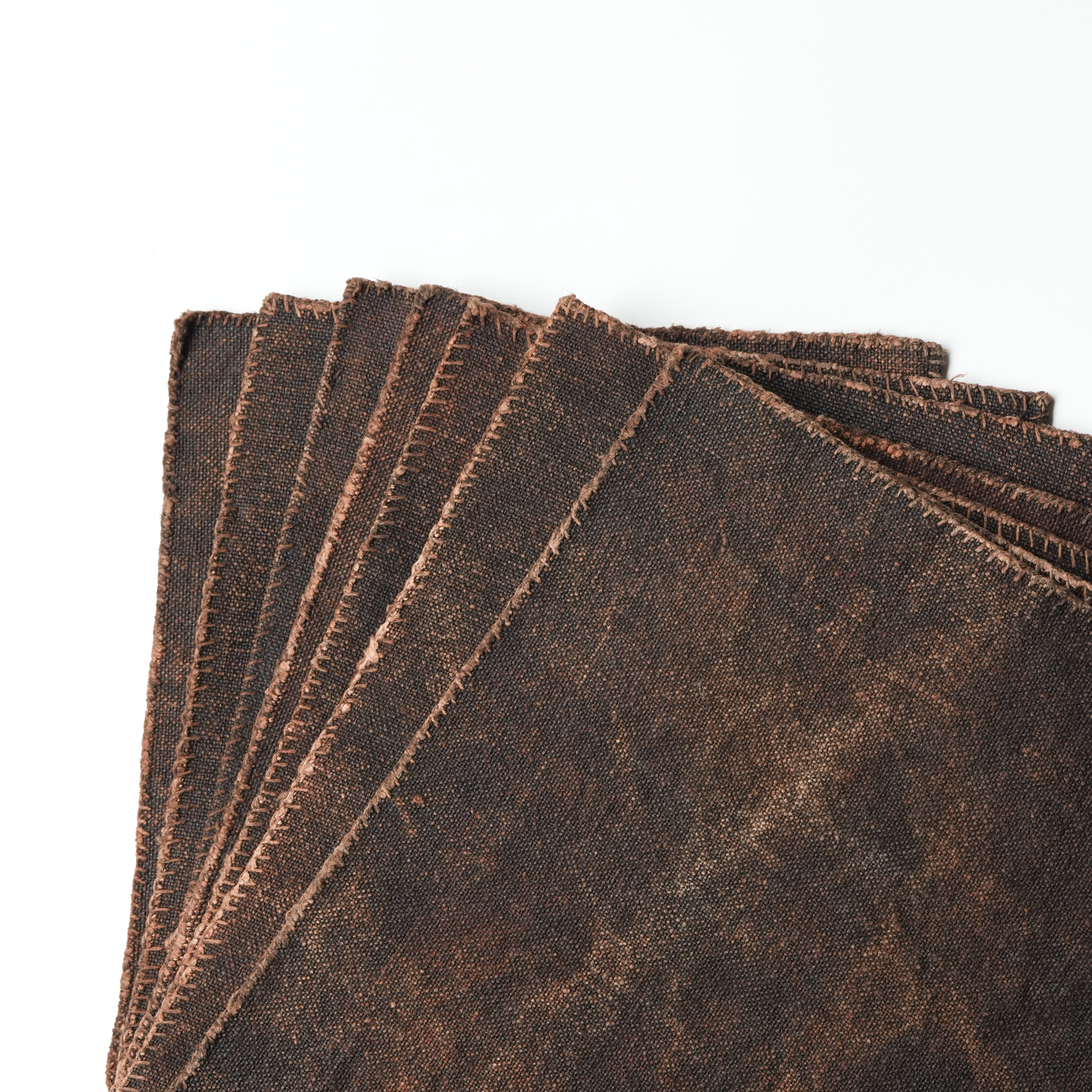 Hand-stitched Persimmon Dyed Tea Mat (Small)