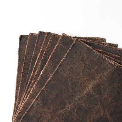 Hand-stitched Persimmon Dyed Tea Mat (Small)