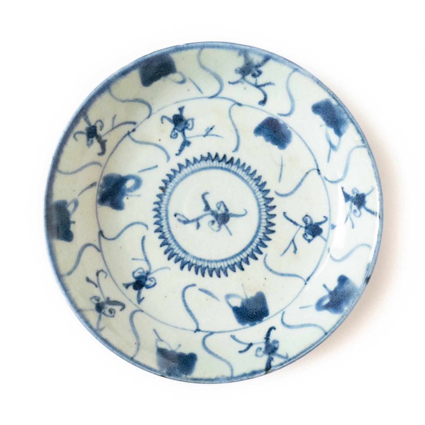 17.5cm Qing Dynasty Lingzhi Plate/Teaboat