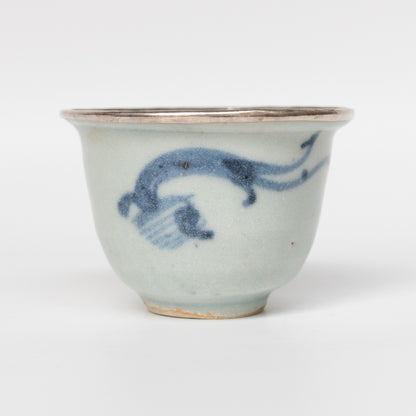 55ml Ming Dynasty Dragon Teacup (Silver repair)