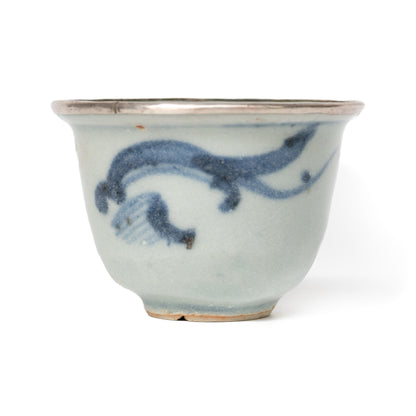 55ml Ming Dynasty Dragon Teacup (Silver repair)
