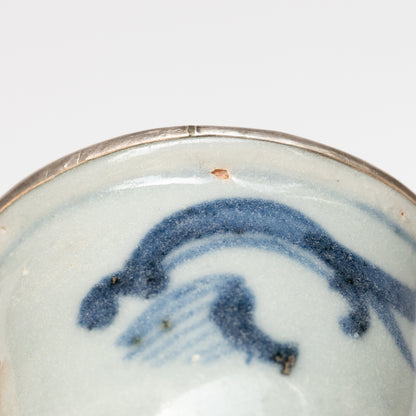 55ml Ming Dynasty Dragon Teacup (Silver repair)