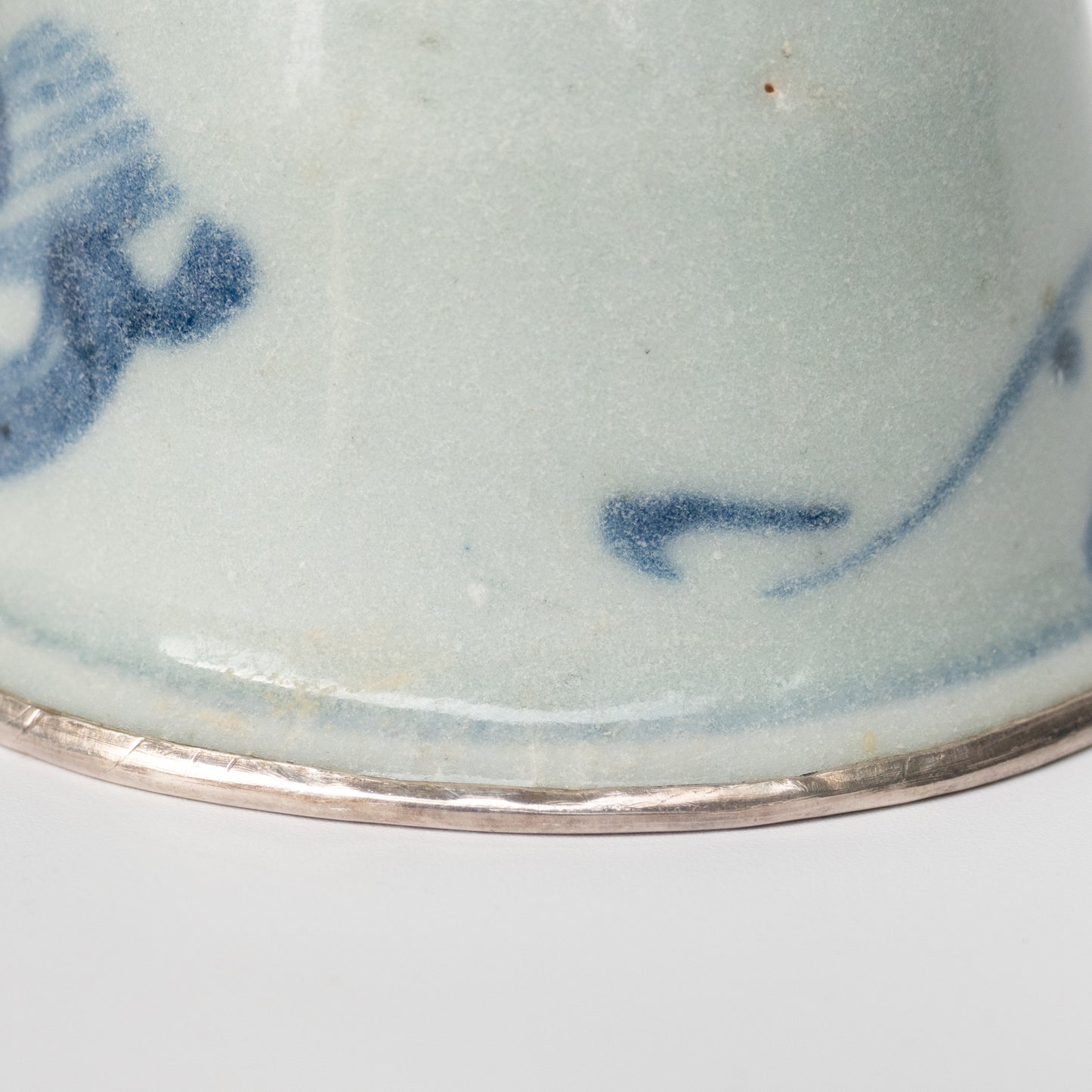 55ml Ming Dynasty Dragon Teacup (Silver repair)