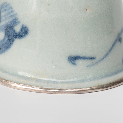 55ml Ming Dynasty Dragon Teacup (Silver repair)
